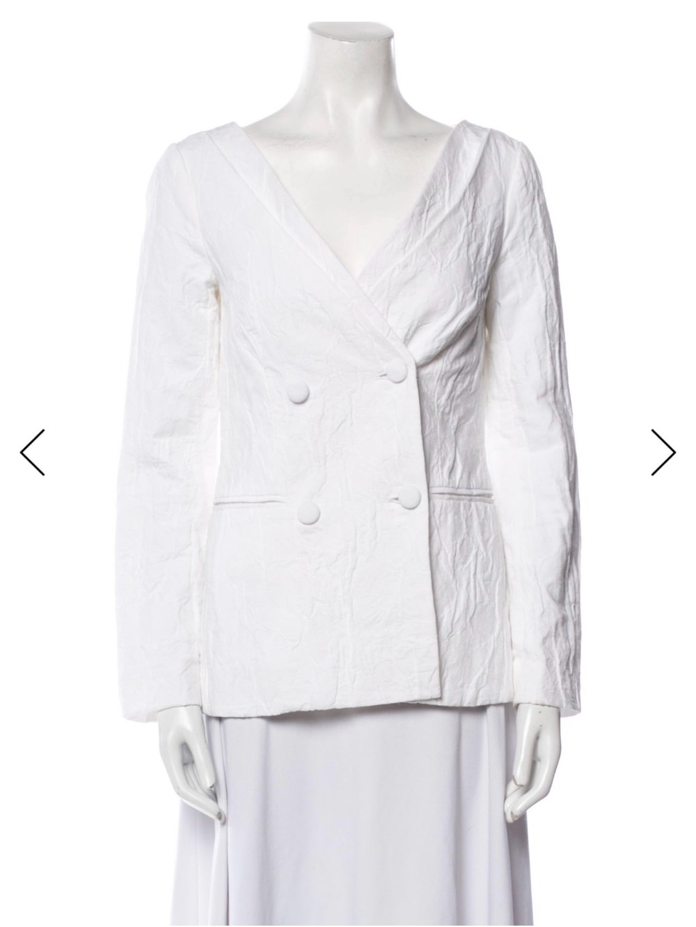 Co. White Double-Breasted V-Neck Women's Blazer & Skirt Set